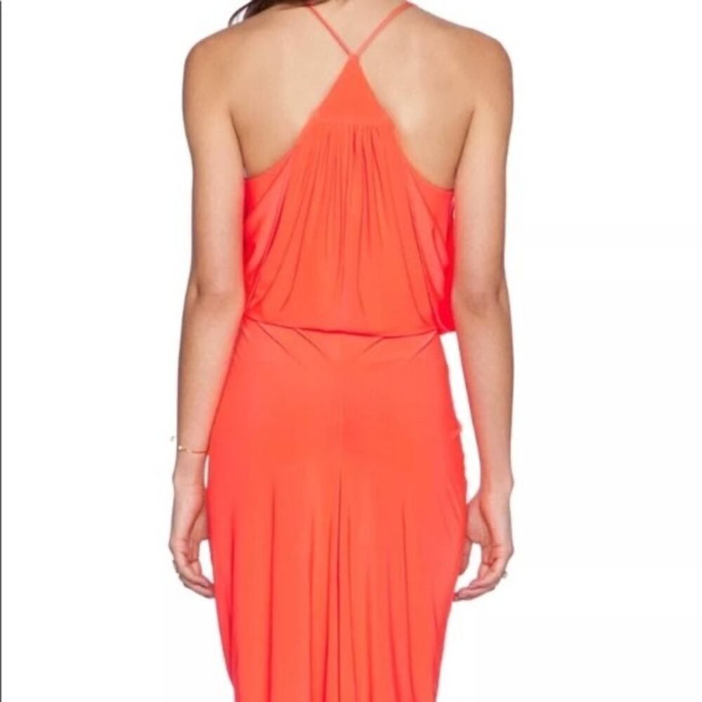 Misa Domino Mini Dress Womens Small Orange Racerback Stretch Sleeveless Size L